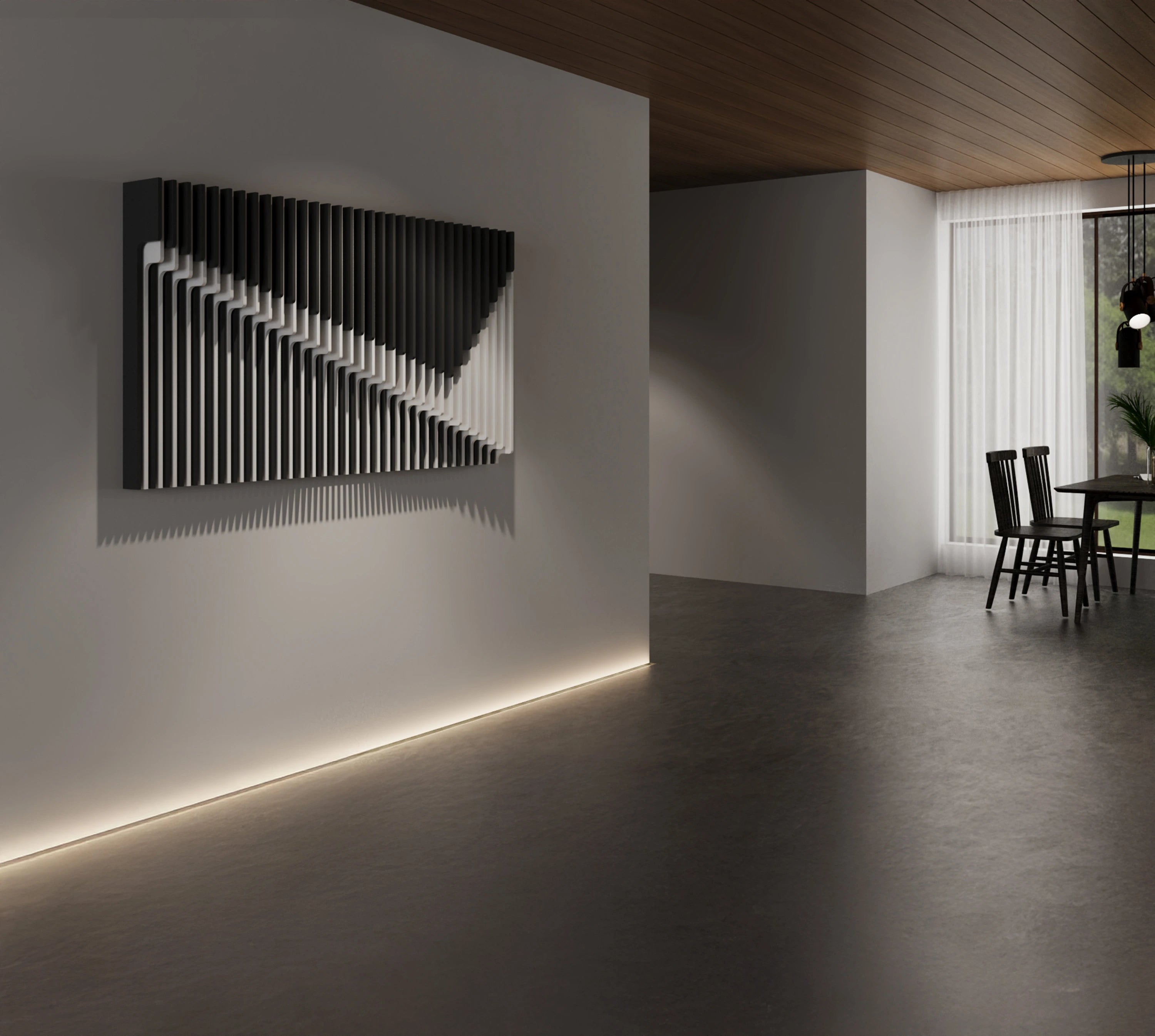 Geometric 3D Wooden Wall Panel  3D Wall Art.